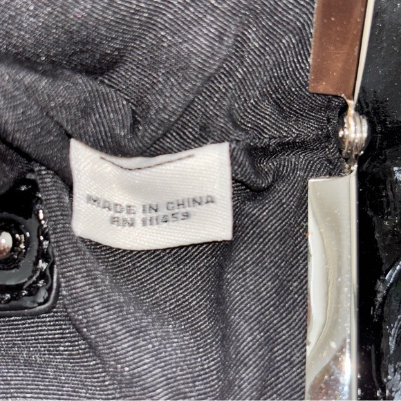 White House Black Market (WHBM) Black Suede Clutch w/Removeable Wristlet - Picture 4 of 6